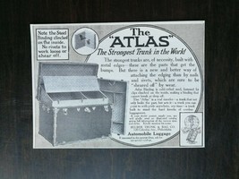 Vintage 1911 Atlas The World&#39;s Strongest Trunk Automobile Luggage Original Ad - £5.28 GBP