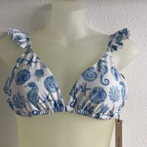 Women AQUA Swim Ruffled Printed Bikini Blue sea Life Top B4HP - £10.35 GBP