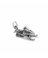 Oxidized Snowmobile Vehicle Wrist Charm 925 Sterling Silver Unisex Holid... - £29.95 GBP