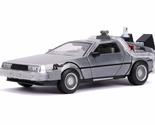 Jada 1:24 Diecast Back to The Future 2 Time Machine with Lights,Silver - £29.05 GBP
