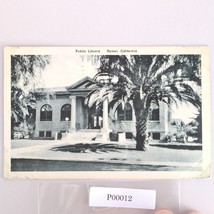 Vintage 1947 B&amp;W Postcard Public Library Hemet California Lithograph Pal... - $14.92