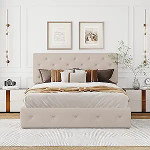 Queen Size Upholstered Platform Bed, With A Hydraulic Storage System, No... - $807.99