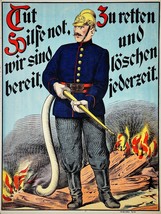 12489.Decoration Poster.Home wall art design.Victorian early German firefighter - £13.66 GBP+