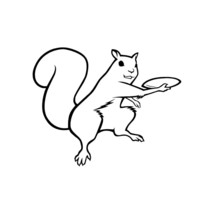 5&quot; Disc Golf Vinyl Decal - Squirrel Throwing Disc - Frisbee FREE SHIPPING - £4.65 GBP