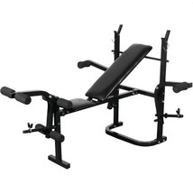 Weight Bench Black Home Garage Multi Gym Weights Workout Kit Foldable Se... - £198.06 GBP