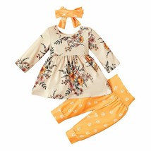 Baby Girl Clothes Winter Set Toddler Kids Tops Bowknot Floral Pants Head... - £18.01 GBP