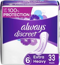 Always Discreet Incontinence Pads for Women and Postpartum Pads, Extra Heavy, 33 - £29.56 GBP