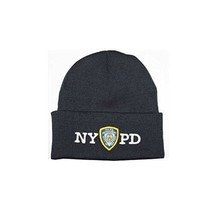 NYPD Winter Hat Police Badge New York Police Department Navy &amp; White One... - £12.53 GBP
