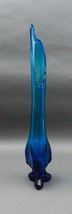 Viking MCM Blue Epic 3 Toe Foil Hand Blown Glass Stretched Swung Vase 22 3/4&quot; - £241.84 GBP