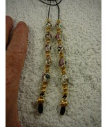#E-17) White flower gold Cloisonne Eyeglass leash holder chain eyeglasse... - $35.99