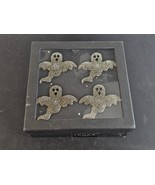 Halloween Tahari Ghost Rhinestone Napkin Rings Set 4 Gothic Halloween NIB - $21.73