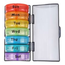 Travel Compact Pill Organizer with Individual AM/PM Cases Weekly Rainbow... - €9,15 EUR