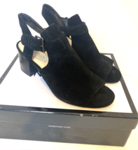 Nine West Ganci Black Suede Block Heel Sandal Size 7 M - €16,27 EUR