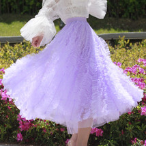 Lilac Purple Tulle Midi Skirt Outfit Women Custom Plus Size Fluffy Tulle Skirt image 2