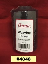 Annie Weaving Thread Black 1200 M #4848 Big Weaving Thread - £3.90 GBP