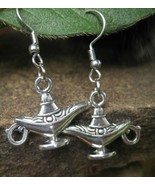 Haunted A wish A day Genie Lamp Earrings Never Ending powerful Magick Djinn - $500.98 MXN
