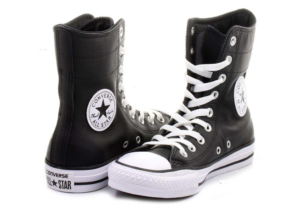 Converse Black Leather Hi-Rise 9-Eye Ankle Calf Boots / Shoes Wms 5 NWOT DISC - $78.99
