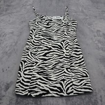 Zebra Dress Womens Large Black White Casual Lightweight Sleeveless Anima... - £23.28 GBP