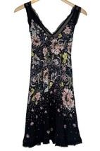 Intimately Free People Slip Dress Size S Black Floral Longwood Sheer Fai... - $507.93 MXN