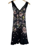 Intimately Free People Slip Dress Size S Black Floral Longwood Sheer Fai... - €23,88 EUR