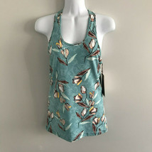 CALIA Carrie Underwood Blue Floral/Garden Gate Fitted Workout Tank Top Shirt NEW - £15.65 GBP