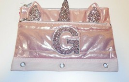Justice Girls Quilted Rose Gold Pencil Pouch Bag Initial Letter G Unicor... - £10.24 GBP