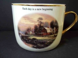 Thomas Kinkade fine china coffee mug Sunset Riverbend Farm Teleflora 200... - £4.98 GBP