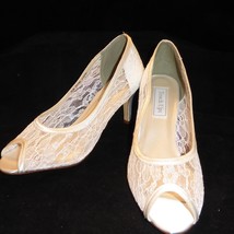 Touch Ups Womens White Lace Dress Pumps US 8.5 M 3&quot; High Heels 35396 405... - £39.52 GBP