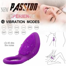 Sex Toy 10 Speeds Brush Clitoral Vibrator with C-ring for Couples Solo Play - $14.95