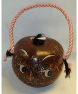 Vintage Hawaii Coconut Shell Purse Whimsical Cute Handpainted Face Tiki - $435.85 MXN