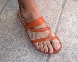 Men&#39;s Handmade Greek Leather Jesus Sandals - £34.41 GBP