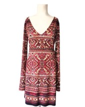 Moda International Tribal Aztec Dress Bell Flare Sleeves Womens Size S S... - $23.75