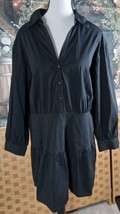 Scoop Dress Size XL 16-18 Black Long Sleeve Buttons Ruffle Hem - $24.75