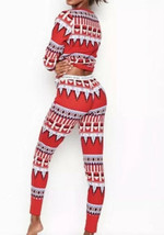 NEW Victorias Secret Pajamas Thermal PJ&#39;s set red XL Red Fair Isle - £30.38 GBP