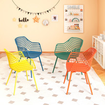 Kids 4PCS Chair Set Child-Size Chairs w/ Metal Legs Toddler Furniture Colorful - £116.45 GBP