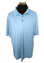 Grand Slam Golf Shirt Men&#39;s Size X-Large Performance Casual Blue White Striped - £8.74 GBP