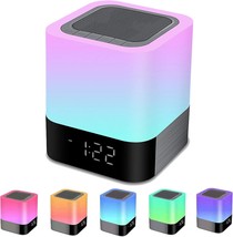 Touch Control Bedside Lamp, Multicolor Changing Table Lamp Alarm Clocks For - £38.27 GBP