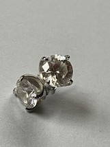 Landau Plated Platinum Sterling Silver Calico Set CZ Rhinestone Studs Post Earri - £22.96 GBP