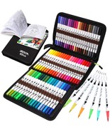Zscm Art Duo Tip Brush Markers Set, 60 Colors Fine And Brush Tip Artist ... - £34.57 GBP
