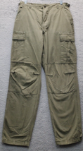 Combat Utility Work Trouser Pants Men Small Green Cotton High Rise Flat Front - $18.49