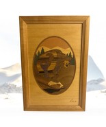 Vintage Hudson River Inlay BEAR Signed Nelson Wood Marquetry Artwork 10”... - $527.58 MXN