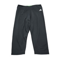 Adidas Pants Womens M Black Plain Banded Waist Mid Rise Climalite Capri Leggings - $25.62