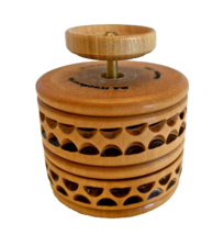 Music Box Wood Hand Carved Round Beautiful Dreamer DA Woodworks Michigan Vintage - £21.23 GBP