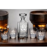 Personalized Whiskey Decanter Set with 4 Matching Glasses And a Gift Box - $56.09