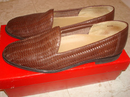 Diana Ferrari 8.5 M Brown woven leather Flat Shoes EUC - £15.97 GBP