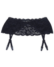 Shirley Of Hollywood Stretch Lace Garter Belt W/adjustable Garters Black O/s - £12.38 GBP