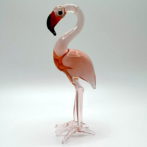 New Collection! Murano Glass Handcrafted Unique Pink Flamingo Figurine S... - $27.96