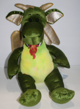 Build a Bear Workshop Enchanted Fire Breathing Dragon 19&quot; Gold Wings Ret... - $18.39