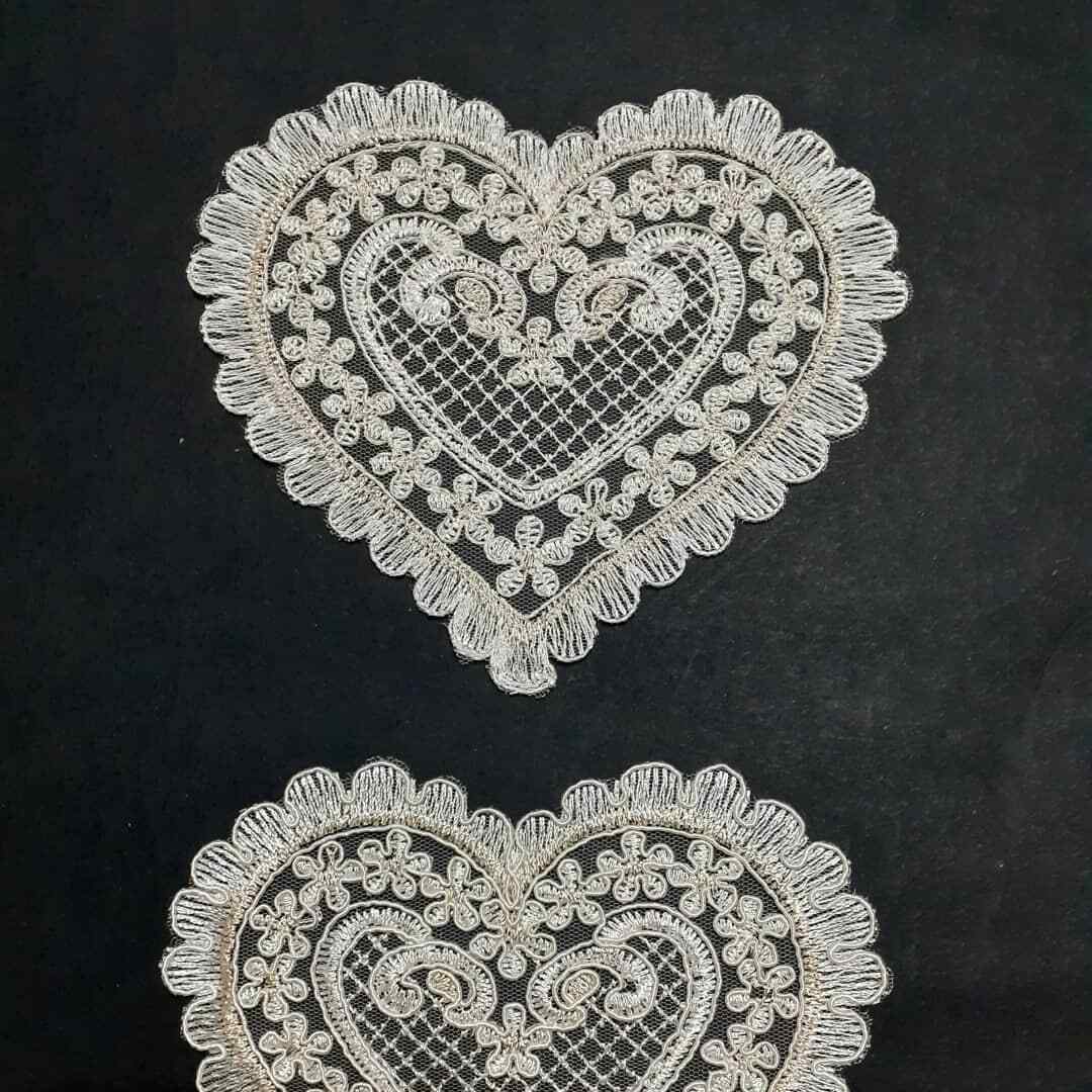 Embroidered Tulle Lace Application Cm 10 Sweet Trims 13431 - $3.42