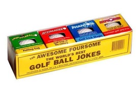 AWSOME 4 PACK OF TRICK JOKE GOLF BALLS assortment prank gag golfing nove... - £9.70 GBP